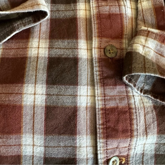 Carhartt Men's Plaid Shirt - Brown and White - Picture 3 of 4